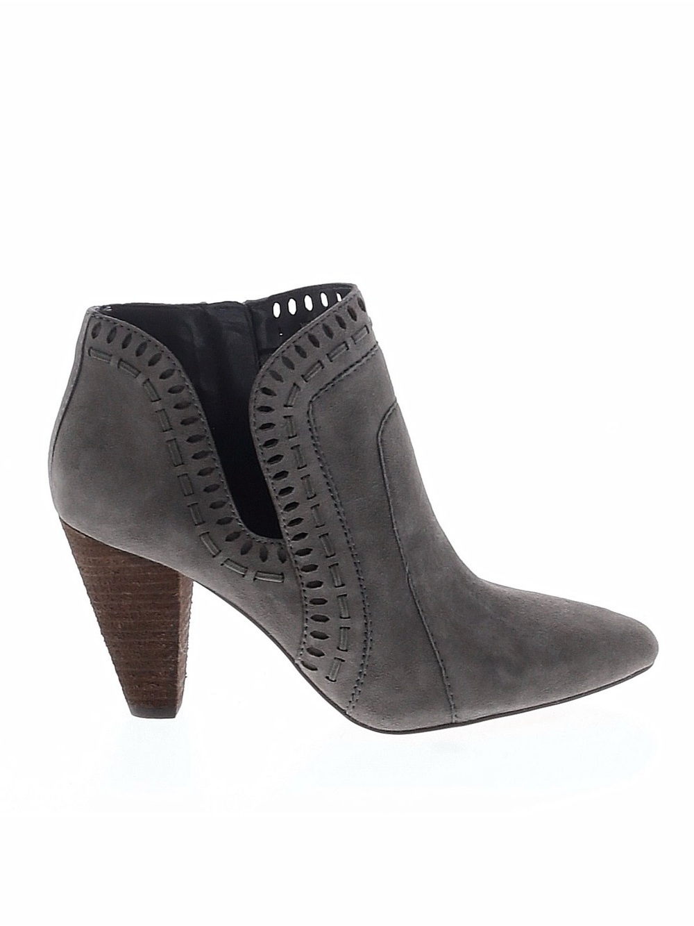 Vince Camuto Gray Suede Cutout Ankle Boot